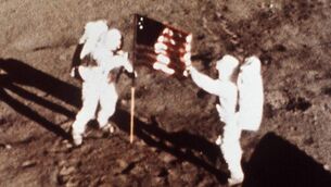 <p class="contextmenu internal_Caption">Apollo 11 astronauts Neil Armstrong and Edwin ‘Buzz’ Aldrin plant the U.S. flag on the lunar surface in 1969. The recent U.S space mission has left Áilín Quinlan cold, as she feels it has been overshadowed by the plight of Donald Trump’s modern-day America</p>