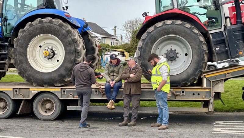 Hauliers outside Whitegate Oil Refinery on Thursday morning. Picture: Noel Sweeney