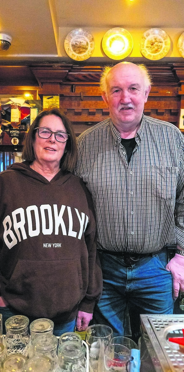 Tom and Kathleen Keogh, who took over The Huntsman Bar in Belgooly 30 years ago, in 1996. “I like that I am my own boss... apart from Kathleen,” says Tom. Picture: Noel Sweeney Tom and Kathleen Keogh, who took over The Huntsman Bar in Belgooly 30 years ago, in 1996. “I like that I am my own boss... apart from Kathleen,” says Tom. Picture: Noel Sweeney
