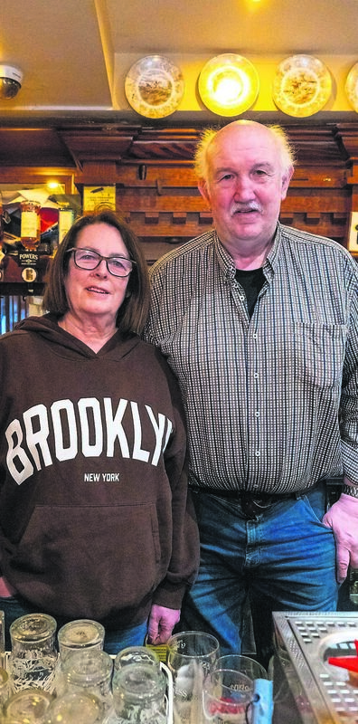 Tom and Kathleen Keogh, who took over The Huntsman Bar in Belgooly 30 years ago, in 1996. “I like that I am my own boss... apart from Kathleen,” says Tom.	Picture: Noel Sweeney