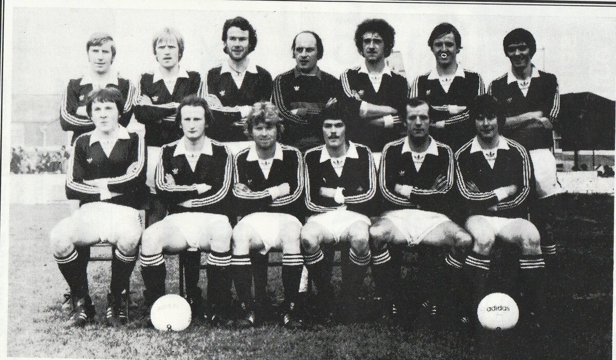 Cork United (1980/81): L to R (Back): Denis Allen, Liam Murphy, Charlie McCarthy, Alec Ludzik, Liam Keane, Barry Notley, Brian McSweeney. L to R (Front): Jack Daly, Dave Waters, Barry Neiland, Paul Crowley, Miah Dennehy, Paudie Foley.