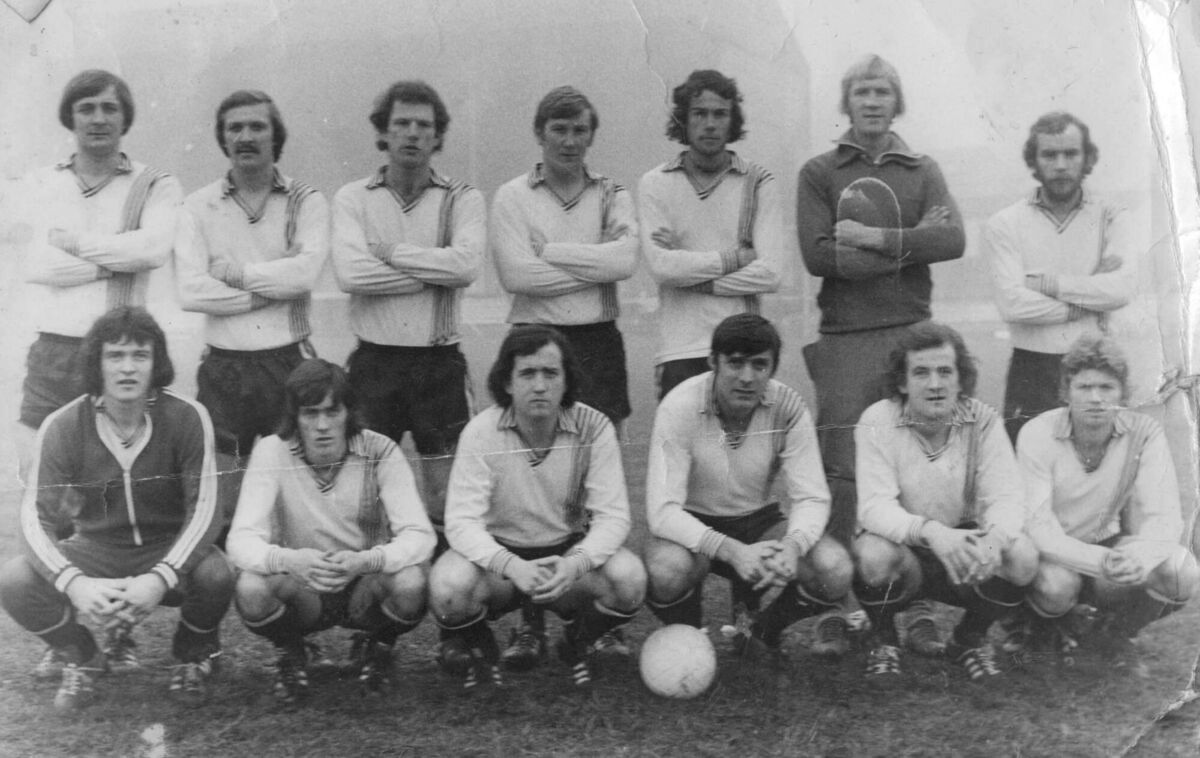 Cork Celtic 1975. Back row from left, Keith Edwards, George Mellerick, Donie Madden, John Carroll, Charlie McCarthy, Declan O'Mahony and Gerry McCarthy. Front row, Liam Gillen, Brian McSweeney, Tony Heery, Bobby Tambling, Ger O'Leary and Philip Neiland. Cork Celtic 1975. Back row from left, Keith Edwards, George Mellerick, Donie Madden, John Carroll, Charlie McCarthy, Declan O'Mahony and Gerry McCarthy. Front row, Liam Gillen, Brian McSweeney, Tony Heery, Bobby Tambling, Ger O'Leary and Philip Neiland.