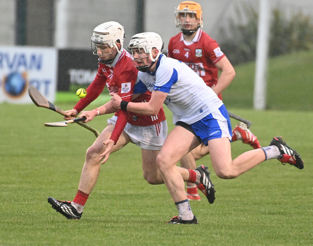 Cork's Stephen McHugh and Waterford's Ryan Molumphy tussle for possession. Picture: Eddie O'Hare Cork's Stephen McHugh and Waterford's Ryan Molumphy tussle for possession. Picture: Eddie O'Hare