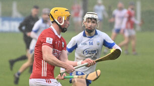 <p>Tadhg Murphy of Cork in possession during Friday's Electric Ireland Munster MHC win over Waterford, with Dylan Murphy closing in. Picture: Eddie O'Hare</p> <p>Tadhg Murphy of Cork in possession during Friday's Electric Ireland Munster MHC win over Waterford, with Dylan Murphy closing in. Picture: Eddie O'Hare</p>