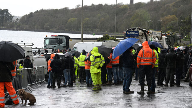 <p> The scene at Whitegate oil refinery on Saturday afternoon. Picture: Larry Cummins</p>