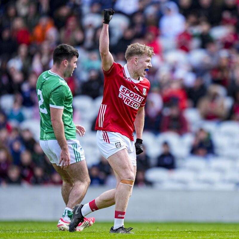 Dara Sheedy of Cork celebrates his goal against Limerick. Picture: INPHO/James Lawlor