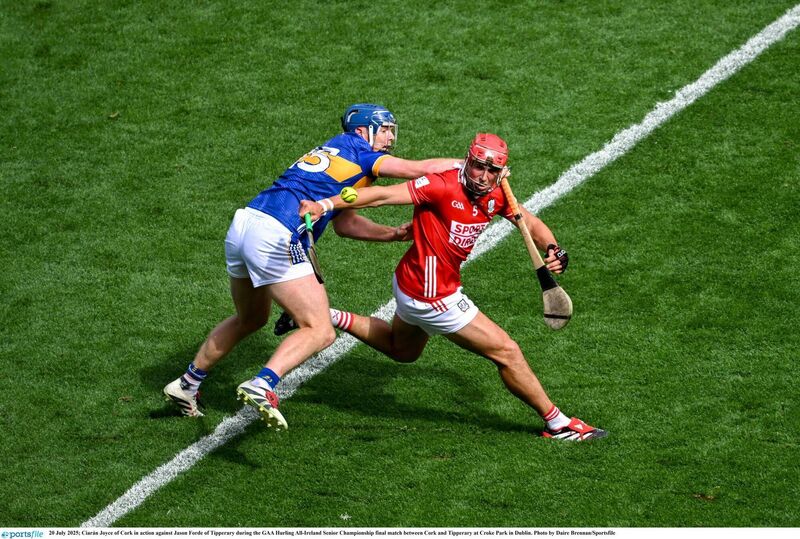 Ciarán Joyce takes on Jason Forde. Picture: Daire Brennan/Sportsfile Ciarán Joyce takes on Jason Forde. Picture: Daire Brennan/Sportsfile
