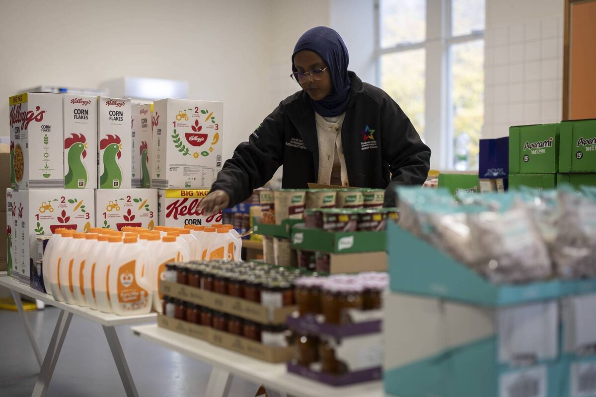 Sumaya explains that most of the food in the Pantry consists of shelf-stable items that can be stored in a dorm room, or easy to prepare in a microwave, oven, or air fryer. Picture: Claire Keogh
Sumaya explains that most of the food in the Pantry consists of shelf-stable items that can be stored in a dorm room, or easy to prepare in a microwave, oven, or air fryer. Picture: Claire Keogh