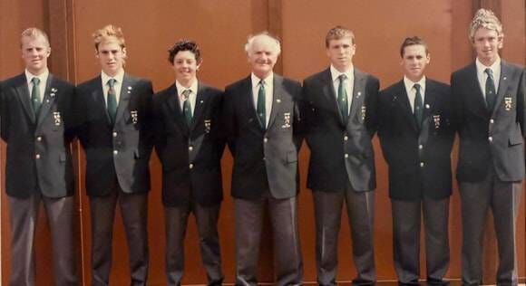 Aaron O'Callaghan, Karl Gilbert, Rory McIlroy, Ciaran Burke (Captain), David Daly, Cian McNamara, Nicky Grant at the European Boys'. 