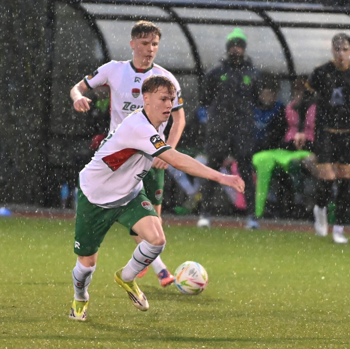 Cork City's goalscorers Tom McGrath knocks the ball through to Brody Lee against Kerry during the Grandon's Toyota Munster senior cup at Mayfield Picture; Eddie O'Hare Cork City's goalscorers Tom McGrath knocks the ball through to Brody Lee against Kerry during the Grandon's Toyota Munster senior cup at Mayfield Picture; Eddie O'Hare