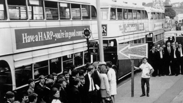 <p>Dancers queue up for the special buses at Grand Parade, Cork city, taking them to the Majorca Ballroom in Crosshaven in July, 1968. A bus driver remembers working that route</p>