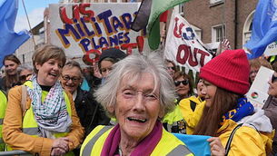 91-year-old woman walks 220km to protest US military at Co Clare airport 91-year-old woman walks 220km to protest US military at Co Clare airport