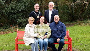 Red bench unveiled in park in tribute to young woman living with heart condition Red bench unveiled in park in tribute to young woman living with heart condition