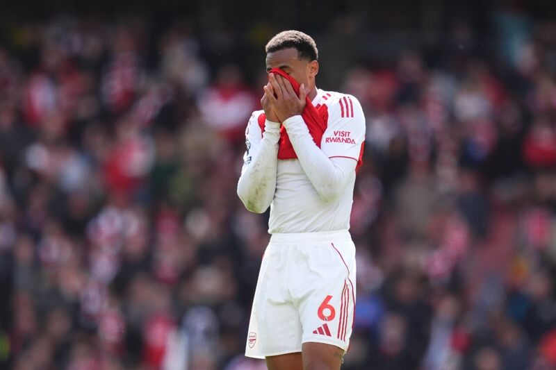 Arsenal's Gabriel reacts following defeat to Bournemouth in the Premier League match at Emirates Stadium, London. Picture: Adam Davy/PA Wire