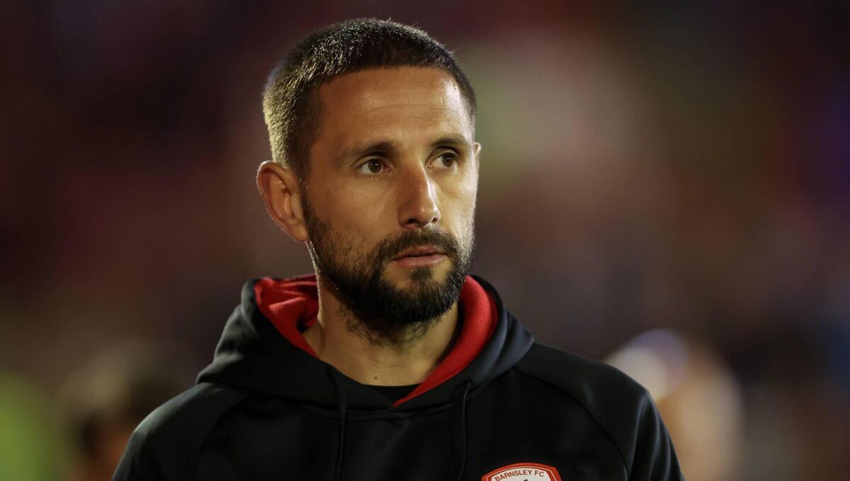 Conor Hourihane, Manager of Barnsley looks on prior to the Carabao Cup Third Round match between Barnsley and Brighton &amp; Hove Albion at Oakwell Stadium on September 23, 2025 in Barnsley, England. (Photo by George Wood/Getty Images)