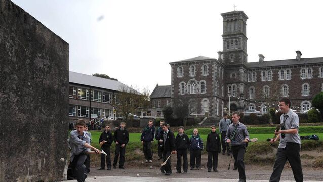 <p>Students playing hurling in the handball alley during their lunch break at St. Colman’s College, Fermoy, back in 2008, when it was celebrating its 150th anniversary.	<span class="contextmenu emphasis CaptionCredit">Picture: Denis Minihane</span>
            </p>