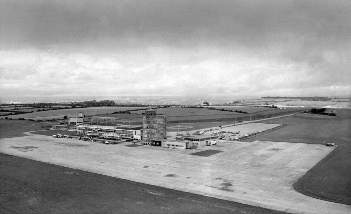 An aerial view of Cork Airport in 1967. John travelled from Cork to London for the games in 1966. 