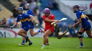 <p>Orlaith Cahalane of Cork scores her side's first goal at FBD Semple Stadium. Picture: Brendan Moran/Sportsfile</p>