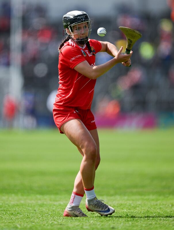 Saoirse McCarthy takes a free against Tipp. Picture: Brendan Moran/Sportsfile
