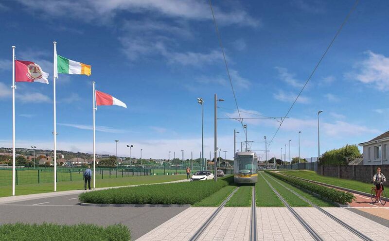 Image showing the planned LUAS route through Bishopstown GAA Club.