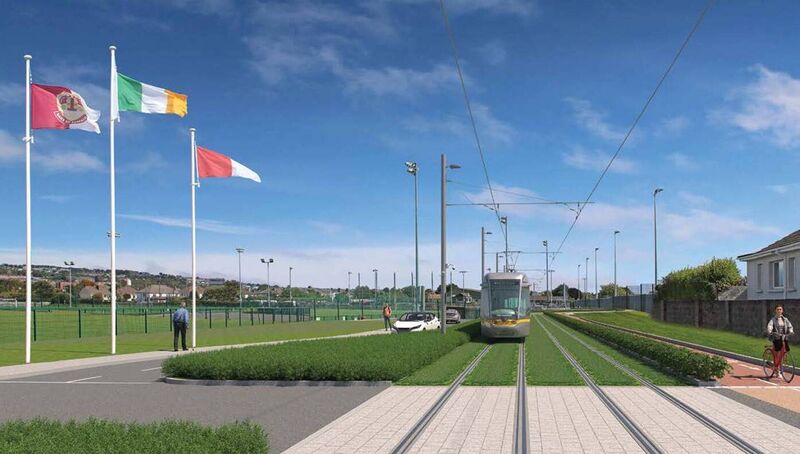 Image showing the planned LUAS route through Bishopstown GAA Club.
