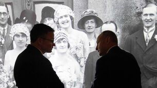 <p class="contextmenu internal_Caption">Minister for Culture, Communications and Sport Patrick O’Donovan and Taoiseach Micheál Martin marking the release of the 1926 census at the National Archives of Ireland in Dublin at the weekend</p>