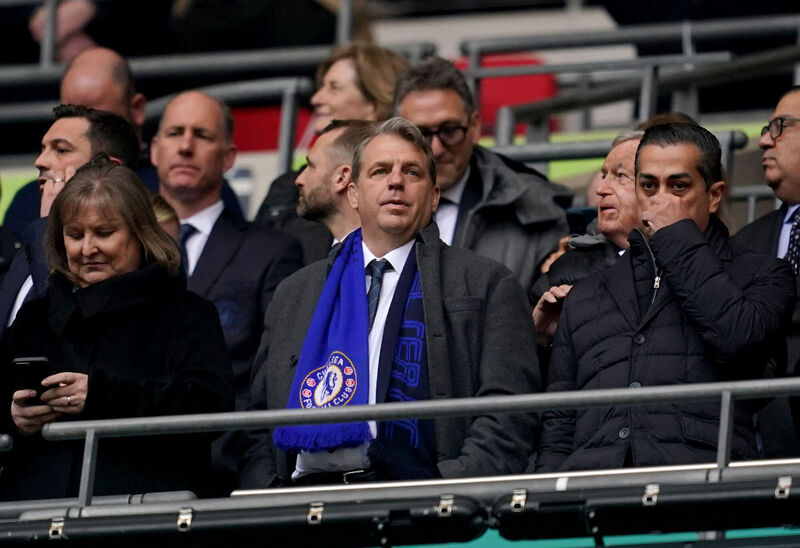 Chelsea co-owner Todd Boehly (centre) has seen the fortunes of Chelsea wane both on the field and in the accounts since BlueCo acquired the club. Picture: Adam Davy/PA Wire