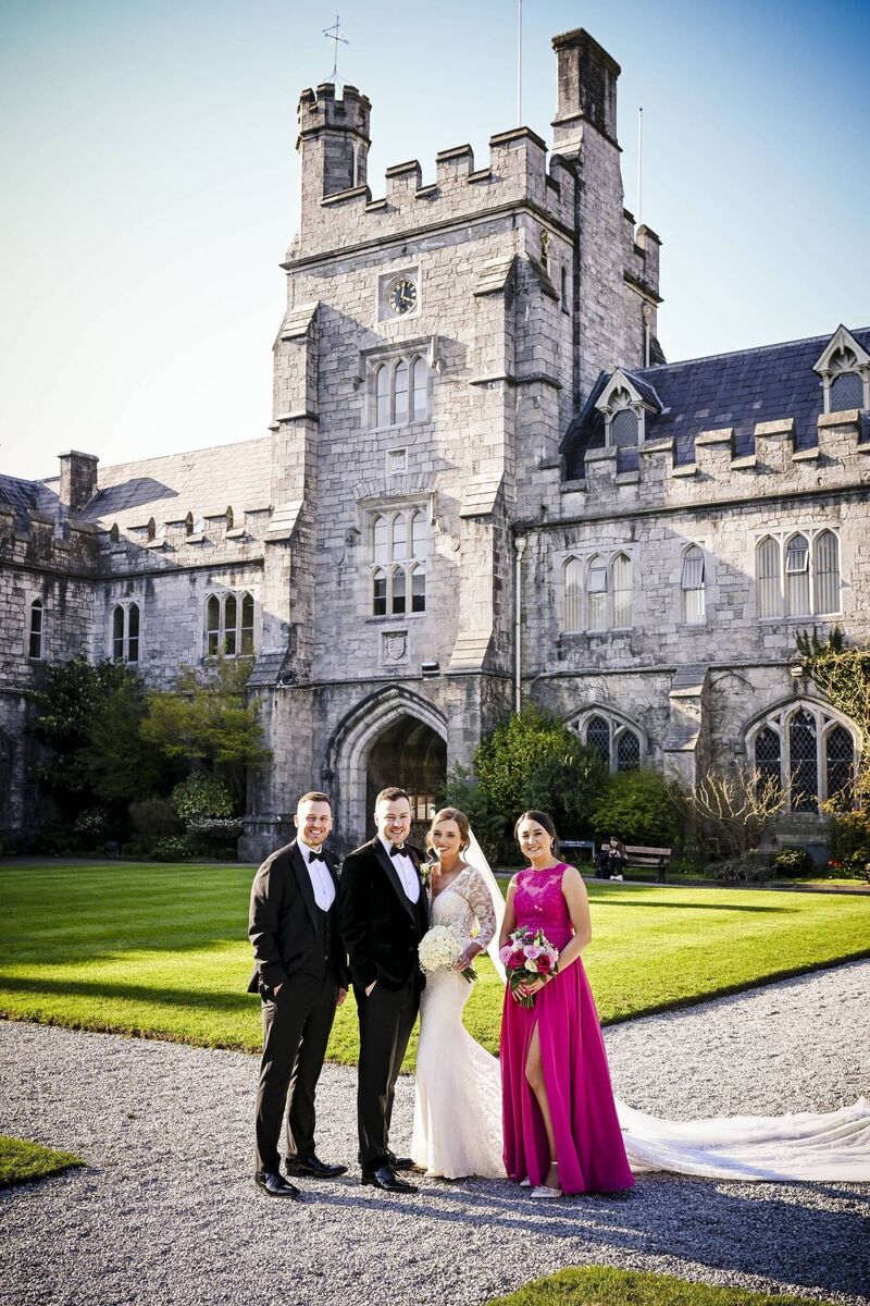 Rebecca and Patsy with Eunan McCloskey and Lorna Foley at the Quad in UCC. 