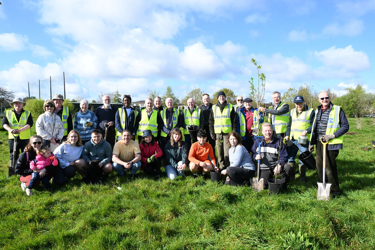  Volunteers and families from Rotary Club of Cork planted approximately 50 native Irish oak trees in a grove beside Mahon Harbour Greenway, celebrating 100years of the Rotary Club in Cork. Picture: Larry Cummins