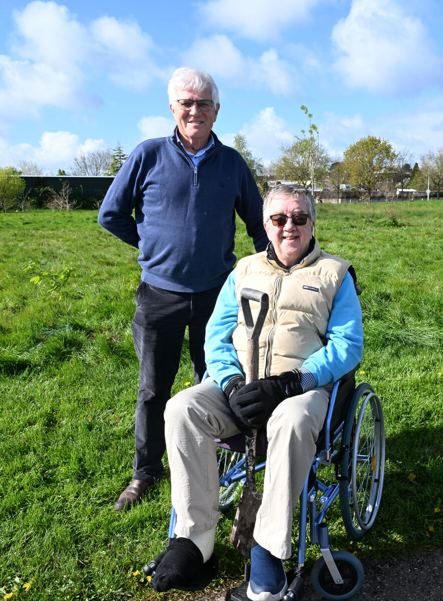 Former Club Presidents Tim Murphy and Jim O'Neill at the planting event. Picture: Larry Cummins