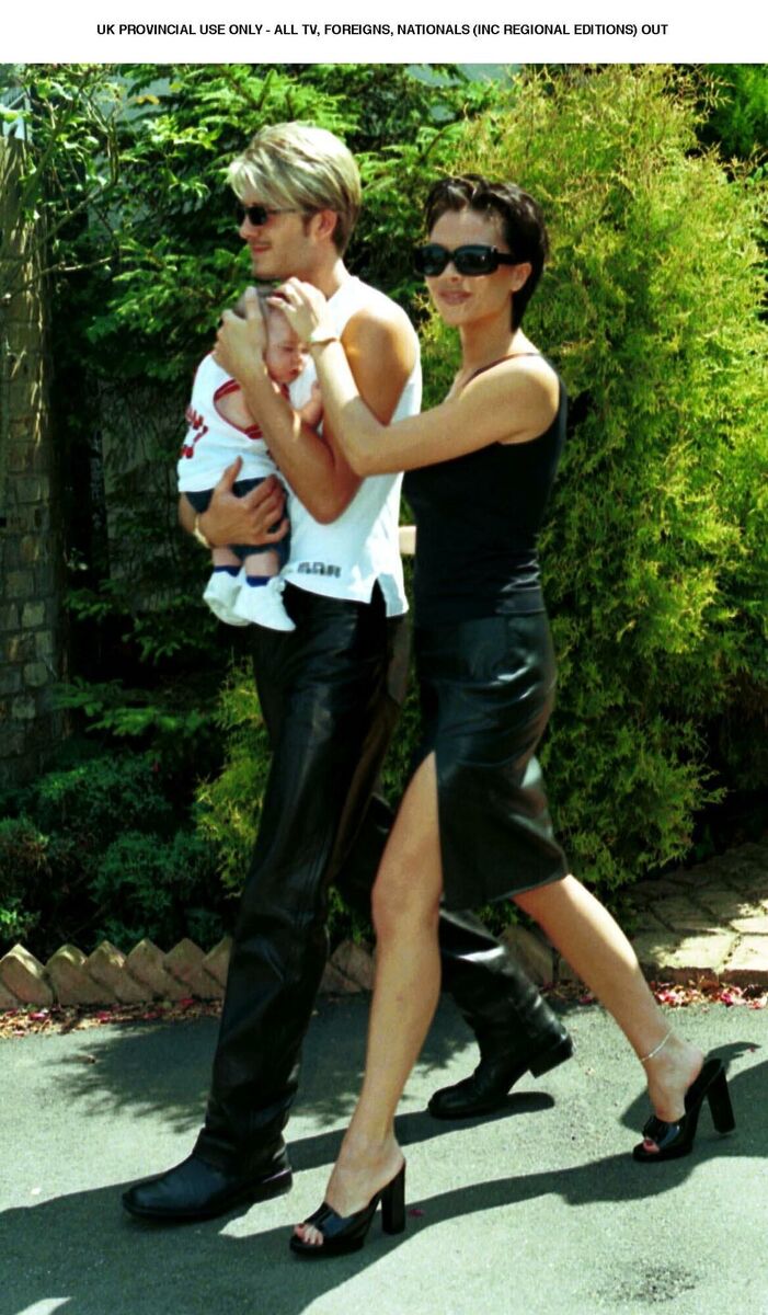 David Beckham and Victoria Adams leaving her parents home in Hertforshire with their son Brooklyn to fly to Ireland for their wedding. Bishop Colton said he encouraged them to bring Brooklyn to the ceremony.