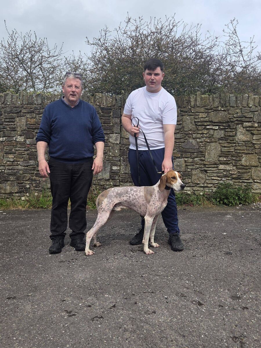 John and Sean O'Sullivan of Griffin United with Sean T winner of the Kerry Pike/Fair Hill harriers Senior draghunt at Tower. 