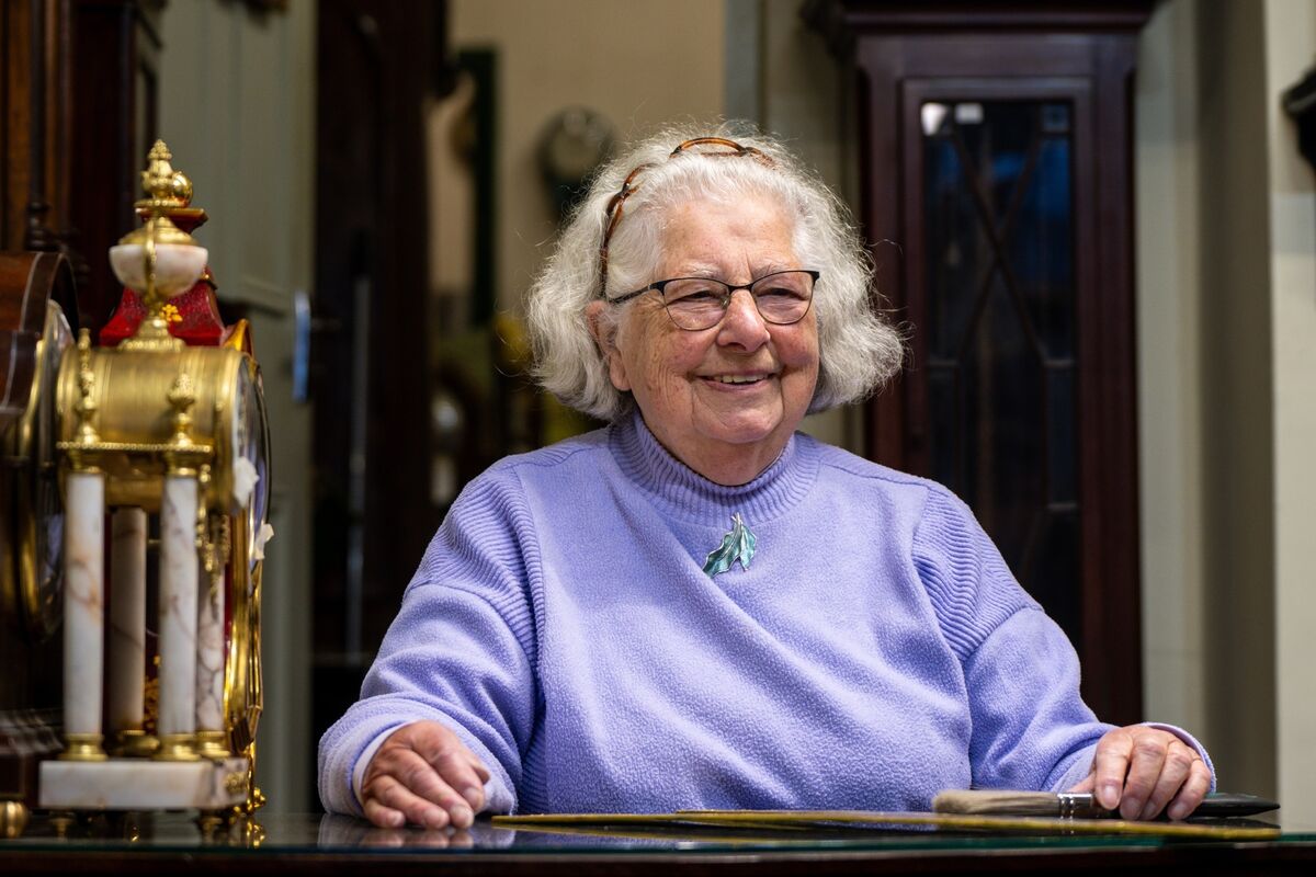 Sally Stokes watches over the work on the iconic Shandon clock. Picture: Chani Anderson.