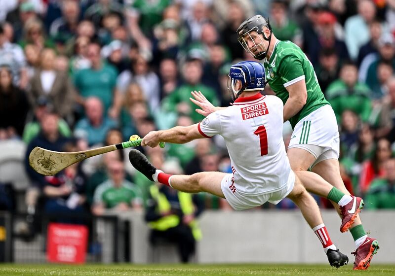 CRUCIAL: Cork goalkeeper Patrick Collins saves a shot from Limerick's Peter Casey at SuperValu Páirc Uí Chaoimh. Picture: Seb Daly/Sportsfile