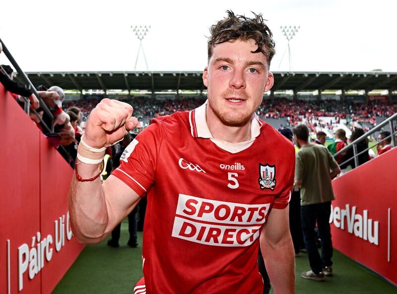 Eoin Downey of Cork celebrates after his side's victory at SuperValu Páirc Uí Chaoimh. Picture: Seb Daly/Sportsfile