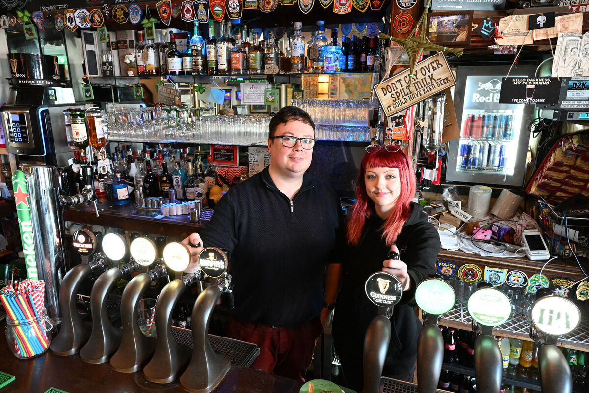 Eoin McCarthy and Caitilín Stromsoe behind the counter at The Rob Roy Bar, Pearse Square, Cobh, Co Cork. Picture: Larry Cummins