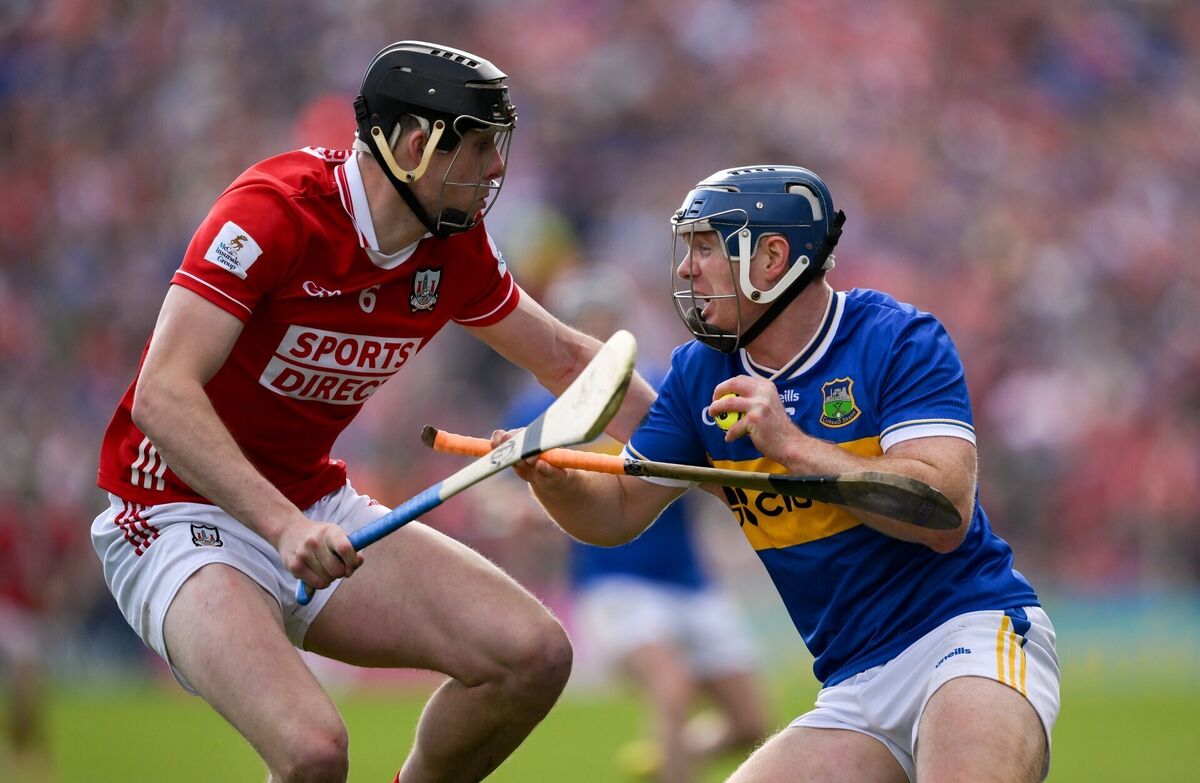 Cork's Robert Downey tries to halt the progressof Jason Forde of Tipperary during the Munster SHC game at FBD Semple Stadium in Thurles. Picture: Brendan Moran/Sportsfile