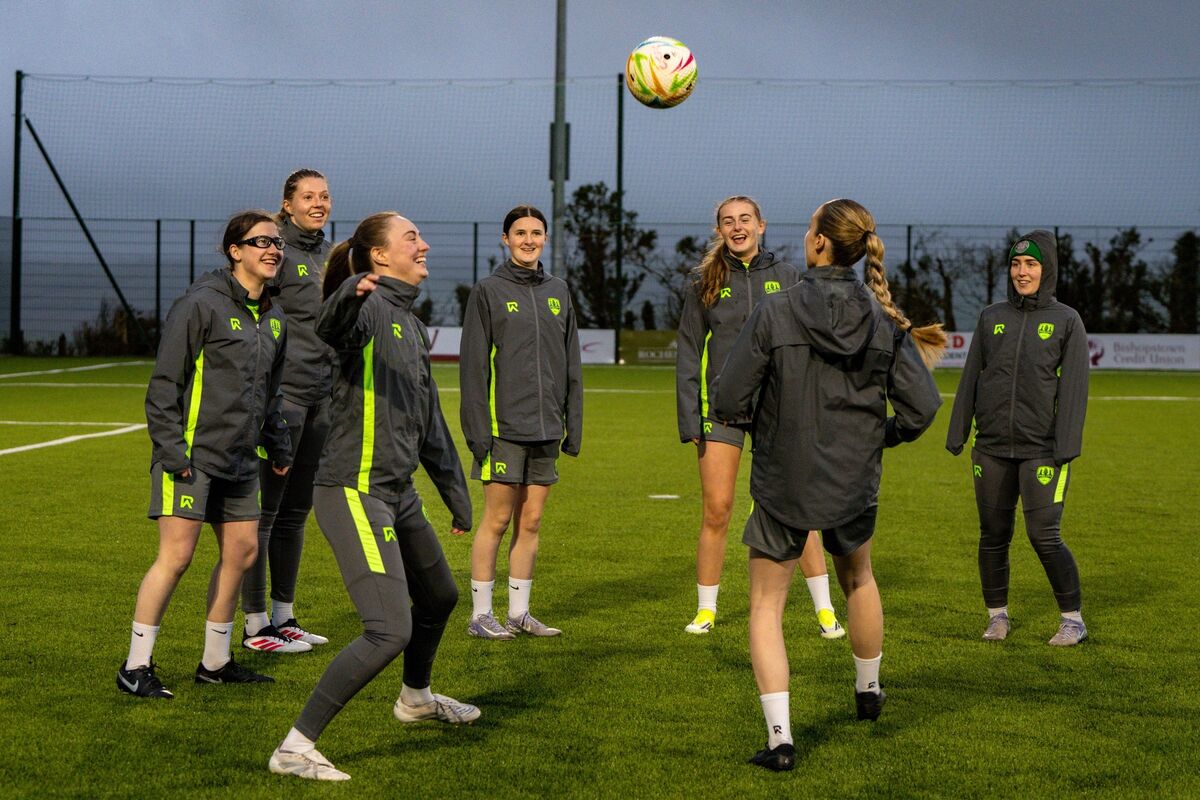 The Cork City FC women’s squad train under floodlights at Ballinhassig AFC. Picture: Chani Anderson