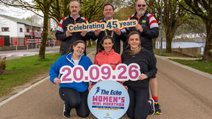 <p>At the launch of ‘The Echo’ Women’s Mini Marathon at Blackrock Marina were (front) Mary Corcoran, WoW editor at ‘The Echo’; Sinead O’Connor, three-time winner of the mini-marathon, from Lee Vale Athletic Club; and Mary Riordan,‘The Echo’. Standing: Cork Athletics board members Pat Walsh, Michael Flynn, chairperson, and Graham Meikle. Picture: Noel Sweeney.</p>