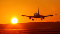 Airplane airport aviation sun sunset vacation holidays travel traveling plane aircraft travelling