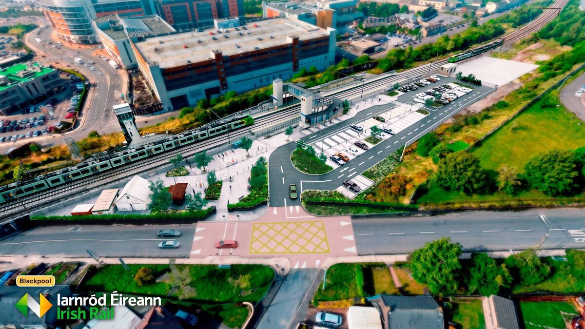 CGI overview of the Blackpool station.