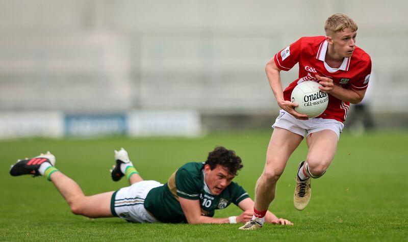 Kerry’s Jack O’Sullivan loses Dylan O’Neill of Cork. Picture: INPHO/Ryan Byrne
