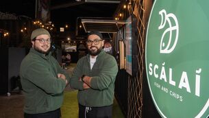<p>Business partners Paulo Ferreria and Rodrigo De Almeida of Scálaí at The Black Market. Picture:  Noel Sweeney</p>