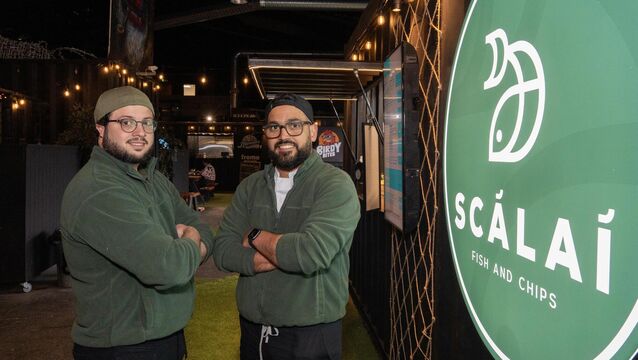 <p>Business partners Paulo Ferreria and Rodrigo De Almeida of Scálaí at The Black Market. Picture:  Noel Sweeney</p>