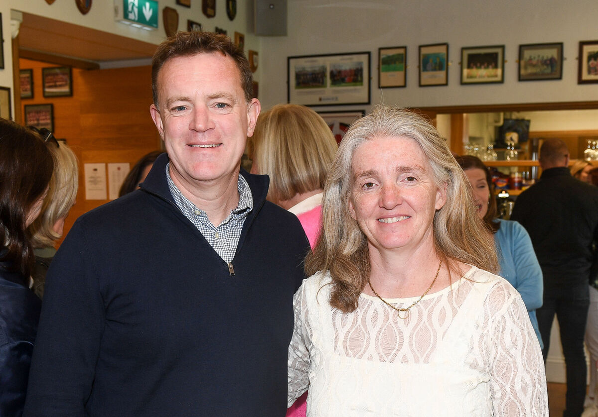  Killian Deasy and Sharon Hutchinson, at the UCC Hockey Club fundraising lunch at the Mardyke Arena.
