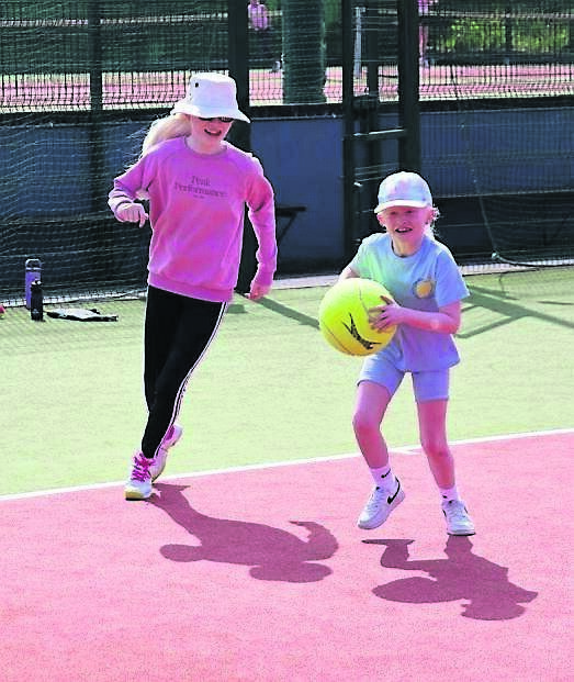 Fun at the visually impaired tennis programme at Douglas Lawn Tennis Club on Saturday.