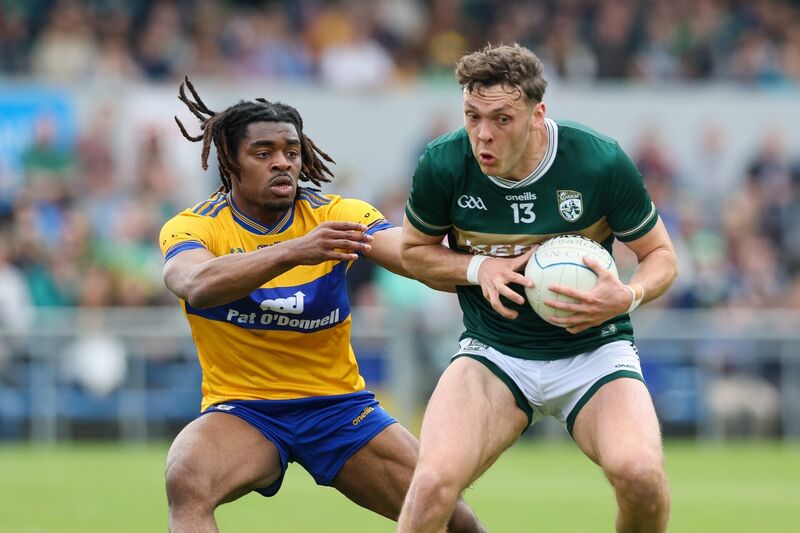 David Clifford of Kerry in action against Ikem Ugwueru of Clare. Picture: INPHO/Natasha Barton