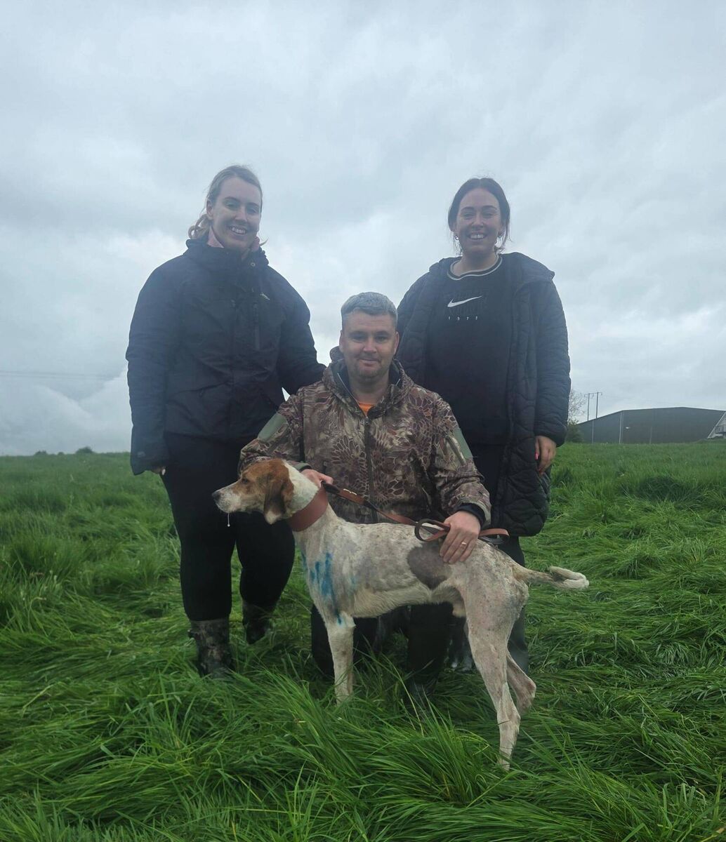 James Green with Starman's Son of Kerry Pike Fair Hill harriers winner of the Northern Hunt Senior Maiden draghunt also included are Joy Green and Susan Walsh. 