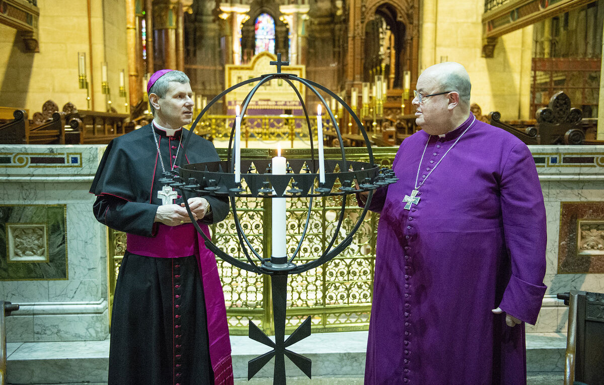 The two Bishops of Cork, Dr Fintan Gavin and Dr Paul Colton. Picture: Gerard McCarthy.