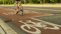 urban road racing bicycle and cyclist in the  cycles lane